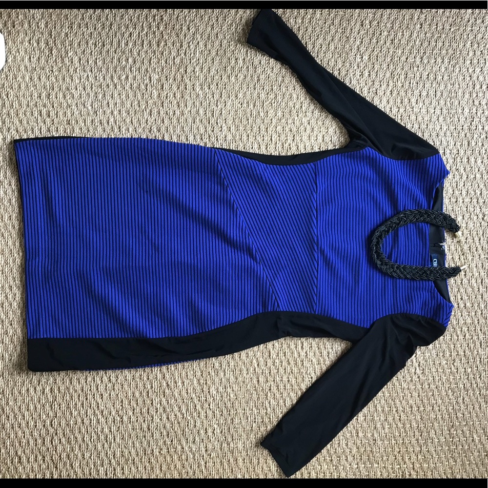 Blue and Black fitted dress